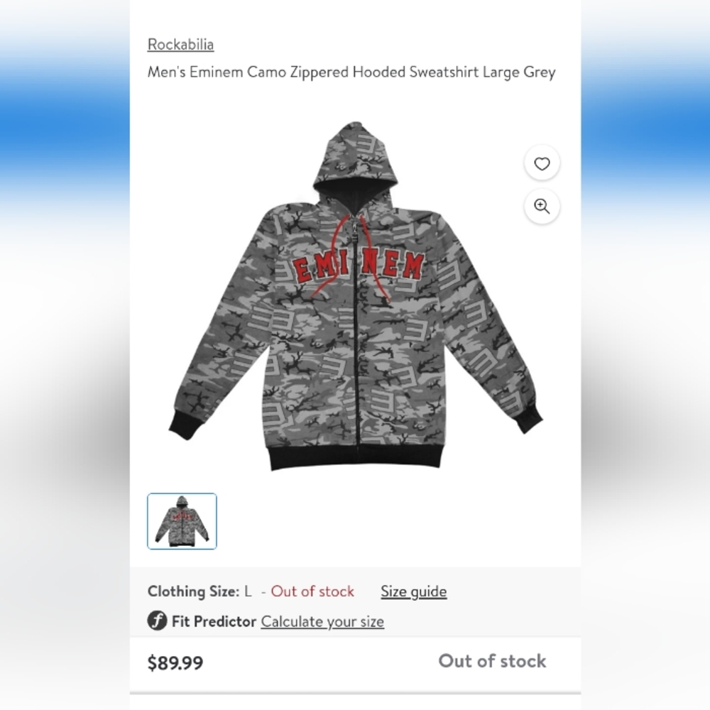 SALE! Eminem Zip Up Camo Jacket W/Hood Sz.L Offers Welcome 🤗 (BX26) - Picture 4 of 11